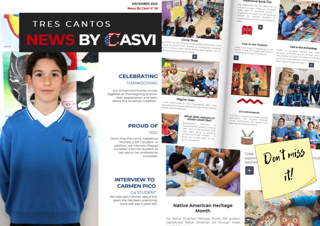Portada de News by Casvi diciembre. Acción de Gracias en el colegio y mucho más