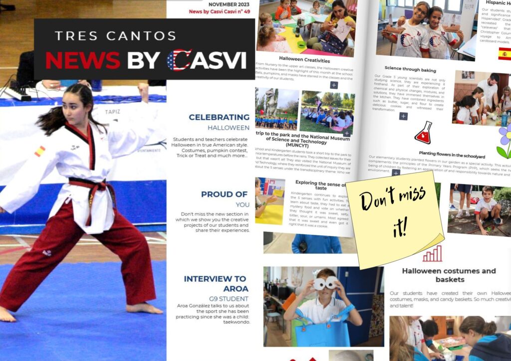 Portada de News by Casvi octubre 2023. Halloween en el colegio
