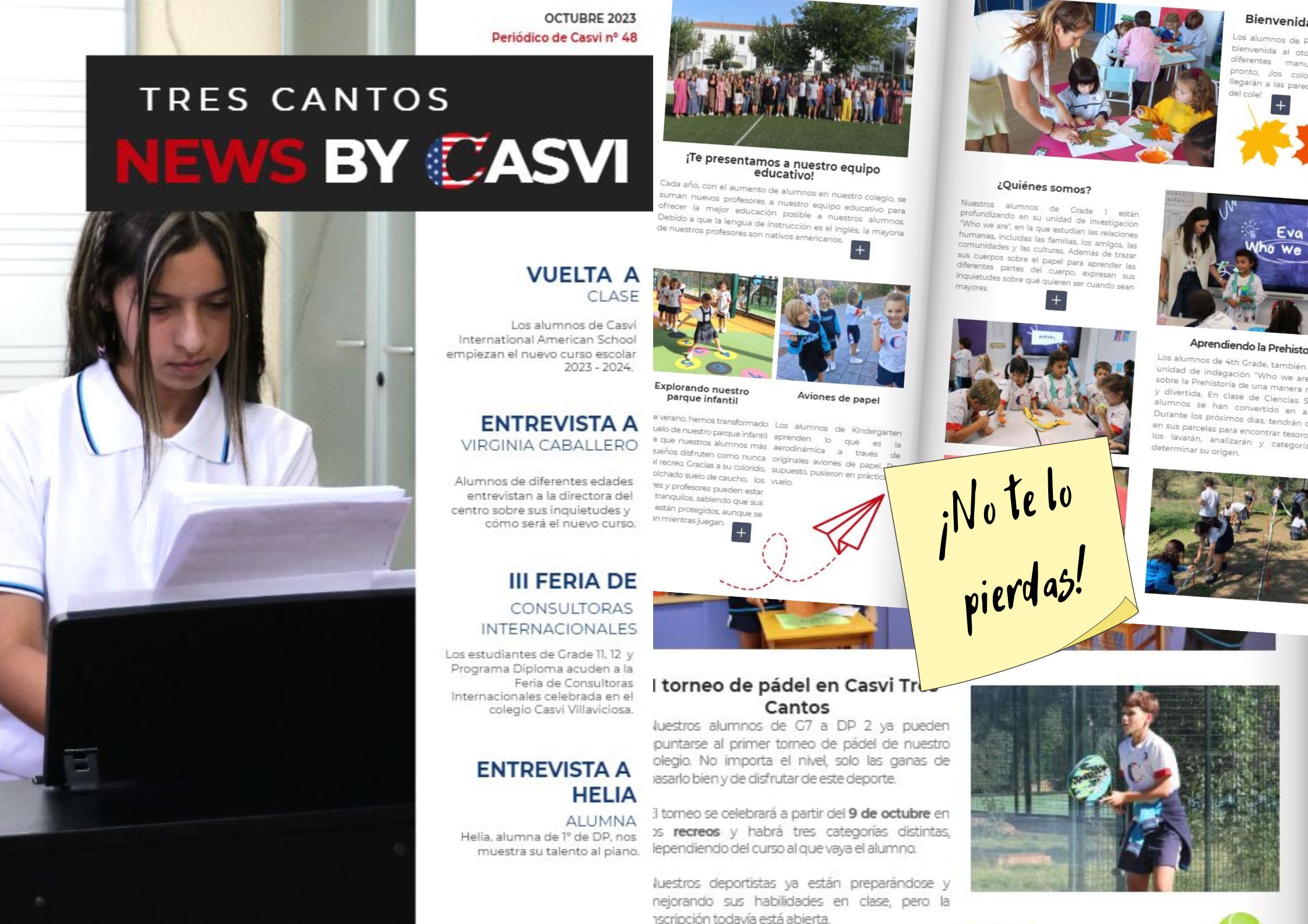 News by Casvi. Portada de la revista mensual del colegio Casvi International American School, octubre 2023